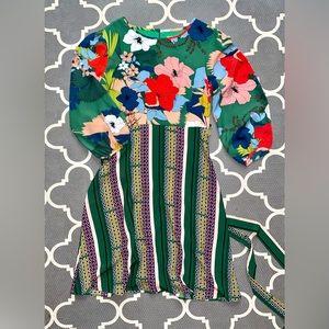 Anthropologie mixed pattern dress - size 2P